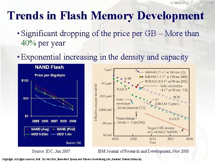 11 March 2021 Trends in Flash Memory Development • Significant dropping of the price