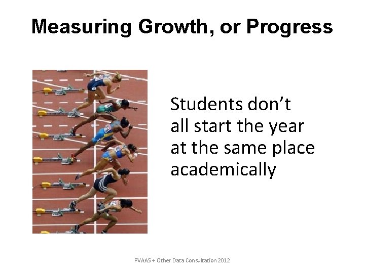 Measuring Growth, or Progress Students don’t all start the year at the same place