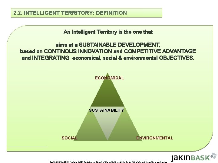 2. 2. INTELLIGENT TERRITORY: DEFINITION An Intelligent Territory is the one that aims at