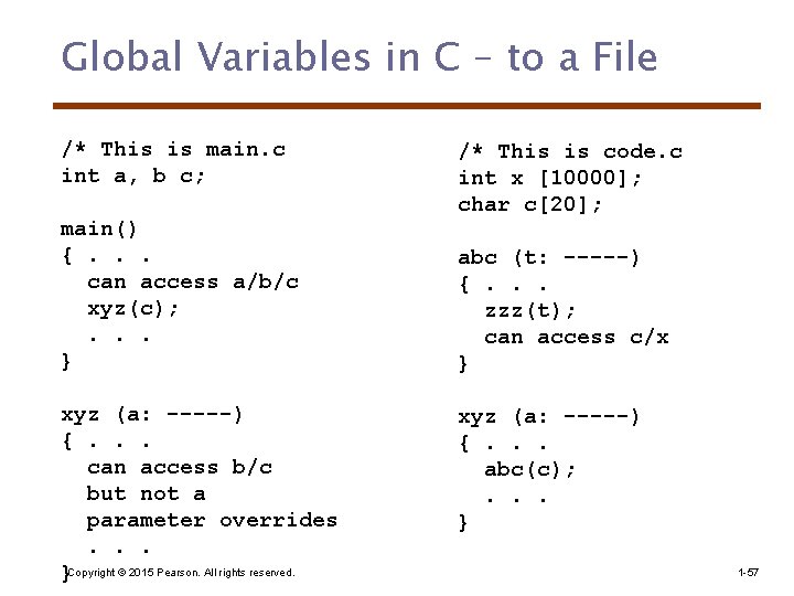 Global Variables in C – to a File /* This is main. c int