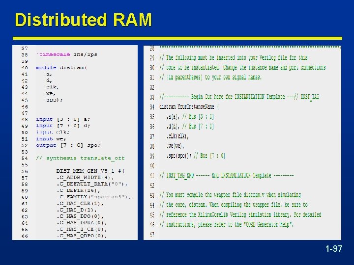 Distributed RAM 1 -97 