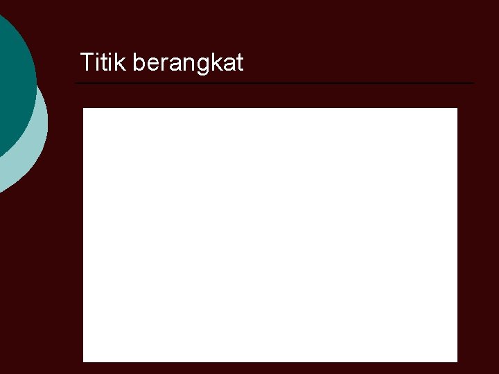 Titik berangkat Nyatanya tiap orang adalah unik. Anda dan orang yang Anda jumpai adalah