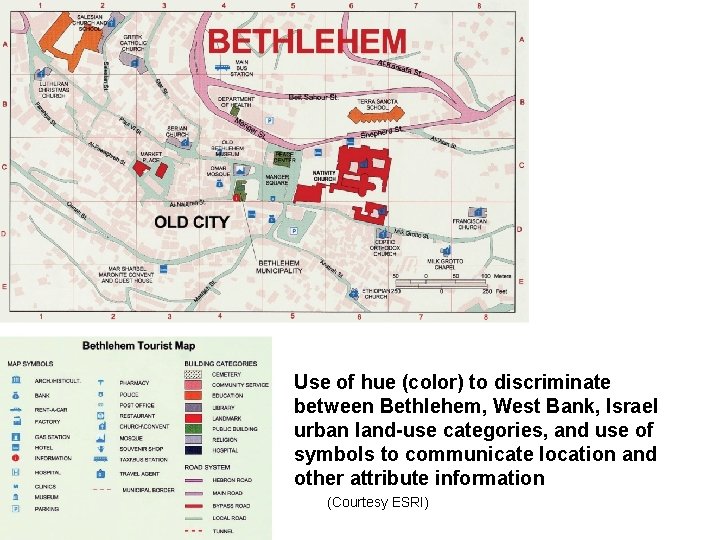 Use of hue (color) to discriminate between Bethlehem, West Bank, Israel urban land-use categories,