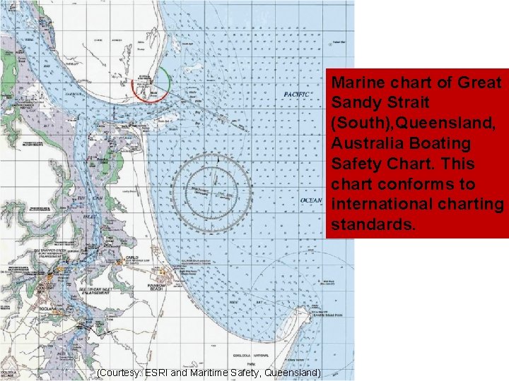 Marine chart of Great Sandy Strait (South), Queensland, Australia Boating Safety Chart. This chart