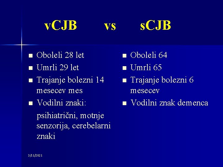 v. CJB n n vs Oboleli 28 let Umrli 29 let Trajanje bolezni 14