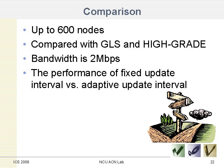Comparison • • ICS 2006 Up to 600 nodes Compared with GLS and HIGH-GRADE