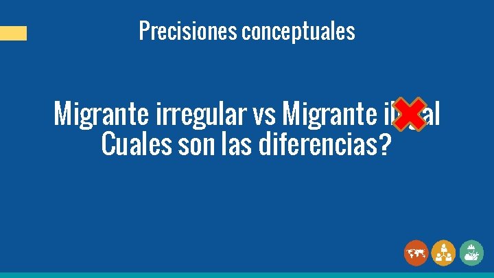 Precisiones conceptuales Migrante irregular vs Migrante ilegal Cuales son las diferencias? 