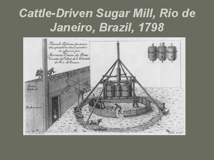 Cattle-Driven Sugar Mill, Rio de Janeiro, Brazil, 1798 