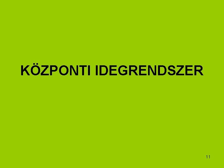 KÖZPONTI IDEGRENDSZER 11 