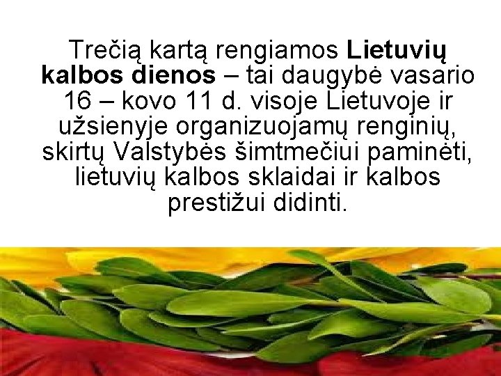 Trečią kartą rengiamos Lietuvių kalbos dienos – tai daugybė vasario 16 – kovo 11