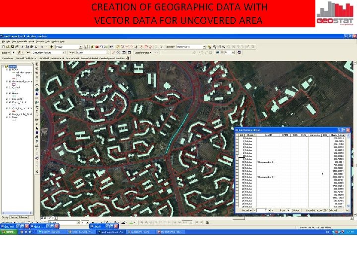 CREATION OF GEOGRAPHIC DATA WITH VECTOR DATA FOR UNCOVERED AREA 