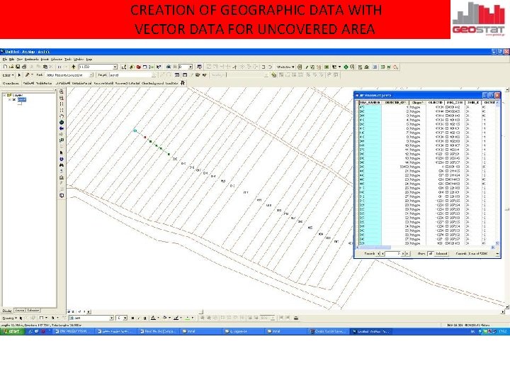 CREATION OF GEOGRAPHIC DATA WITH VECTOR DATA FOR UNCOVERED AREA 