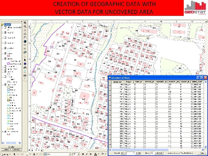 CREATION OF GEOGRAPHIC DATA WITH VECTOR DATA FOR UNCOVERED AREA 