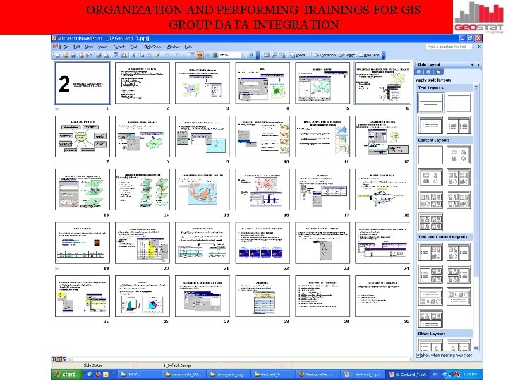 ORGANIZATION AND PERFORMING TRAININGS FOR GIS GROUP DATA INTEGRATION 