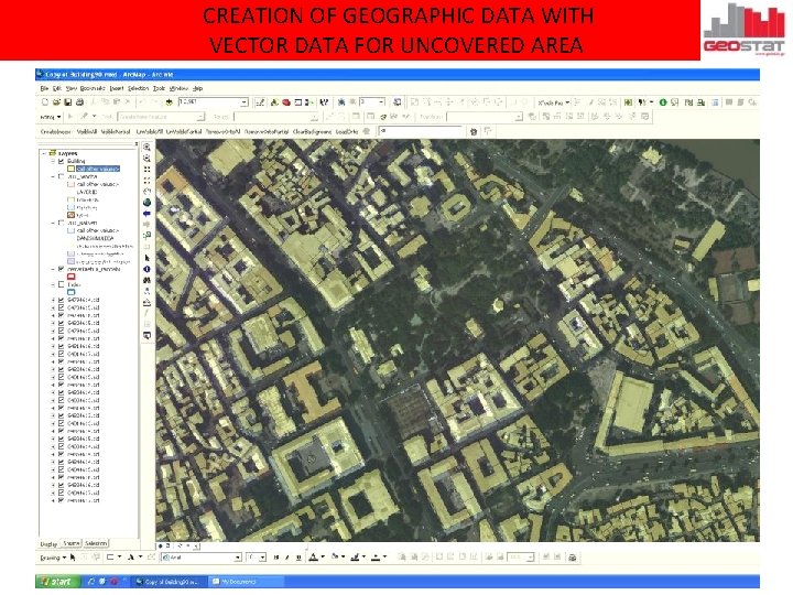 CREATION OF GEOGRAPHIC DATA WITH VECTOR DATA FOR UNCOVERED AREA 