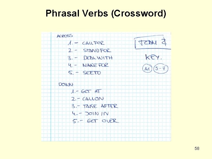 Phrasal Verbs (Crossword) 58 