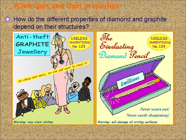 Allotropes and their properties How do the different properties of diamond and graphite depend
