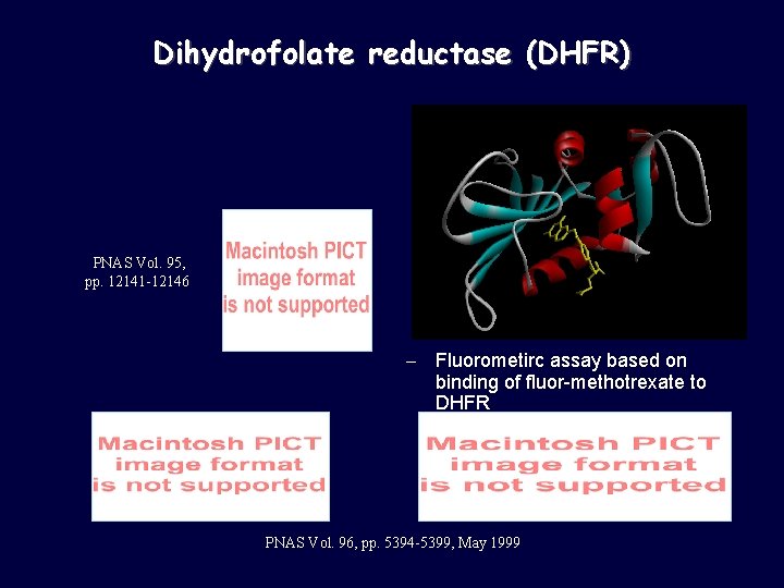 Dihydrofolate reductase (DHFR) PNAS Vol. 95, pp. 12141 -12146 - Fluorometirc assay based on