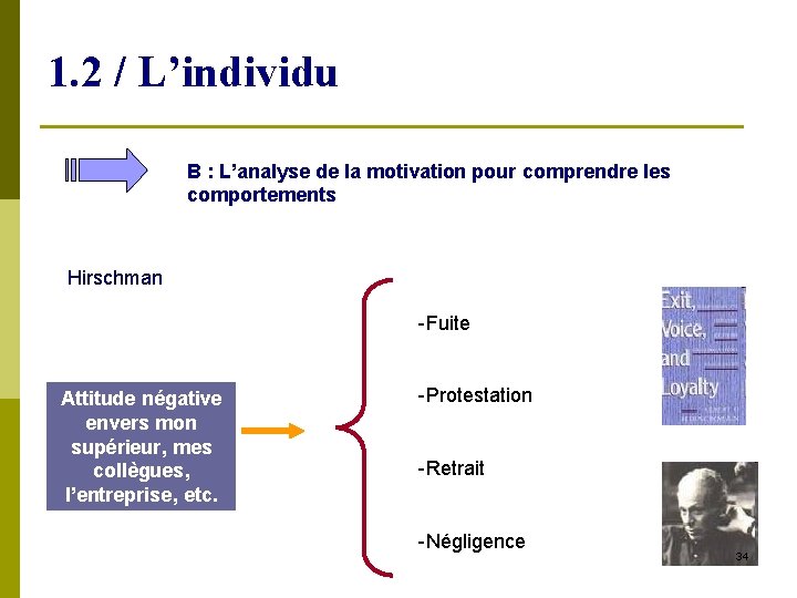 1. 2 / L’individu B : L’analyse de la motivation pour comprendre les comportements