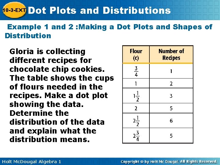 10 -3 -EXT Dot Plots and Distributions Example 1 and 2 : Making a