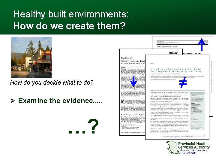 Healthy built environments: How do we create them? How do you decide what to