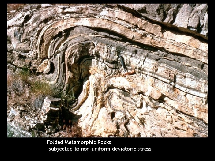 Folded Metamorphic Rocks -subjected to non-uniform deviatoric stress 