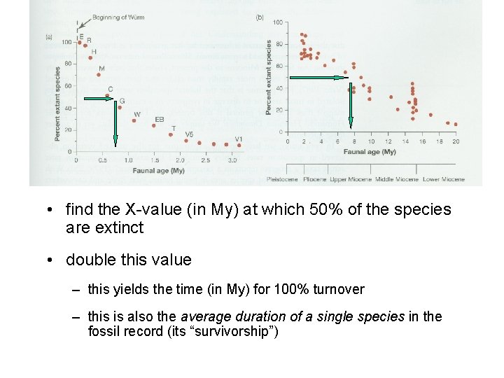  • find the X-value (in My) at which 50% of the species are