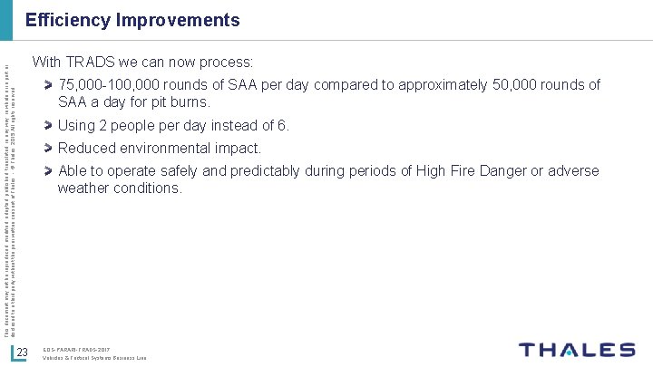 Efficiency Improvements This document may not be reproduced, modified, adapted, published, translated, in any