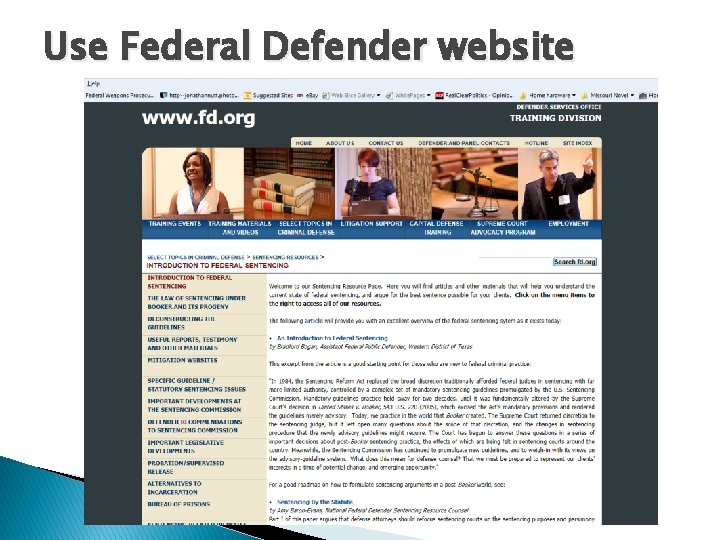 Use Federal Defender website 