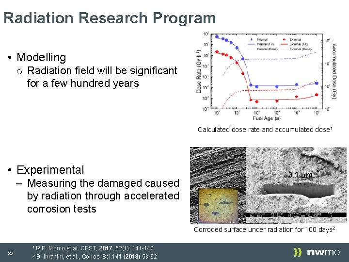 Radiation Research Program • Modelling o Radiation field will be significant for a few