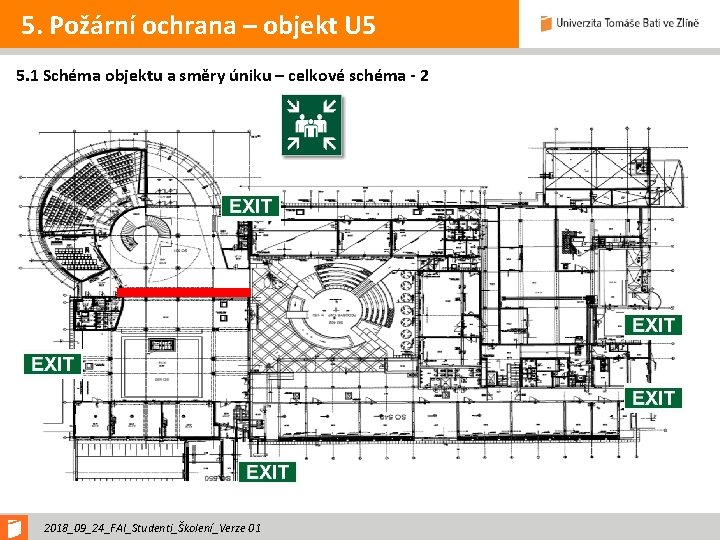 5. Požární ochrana – objekt U 5 5. 1 Schéma objektu a směry úniku