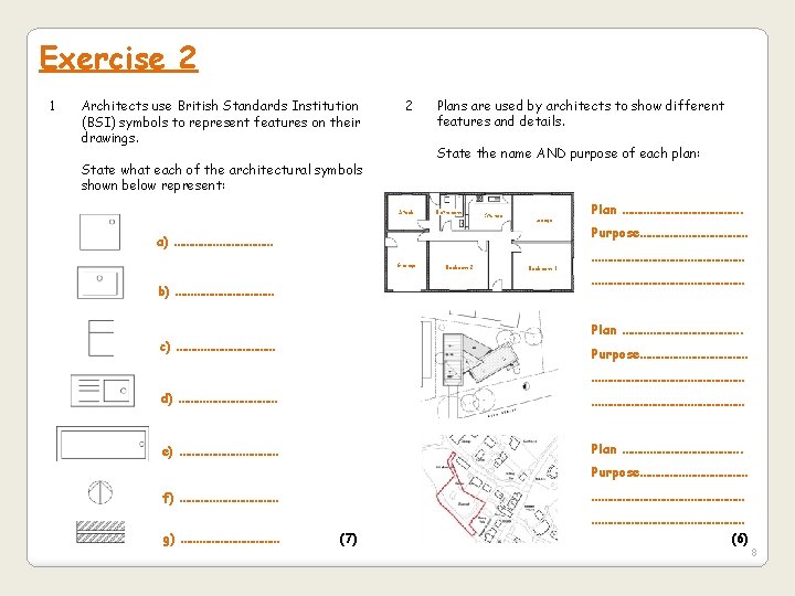 Exercise 2 1 Architects use British Standards Institution (BSI) symbols to represent features on