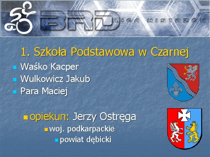 1. Szkoła Podstawowa w Czarnej n n n Waśko Kacper Wulkowicz Jakub Para Maciej