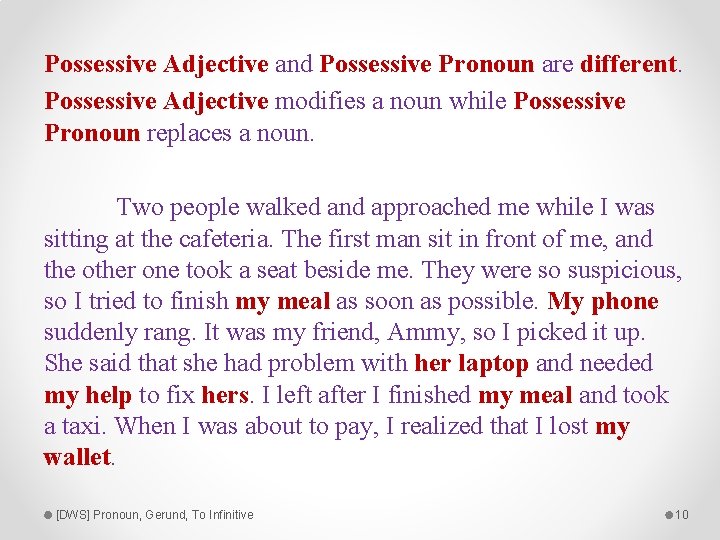 Possessive Adjective and Possessive Pronoun are different. Possessive Adjective modifies a noun while Possessive
