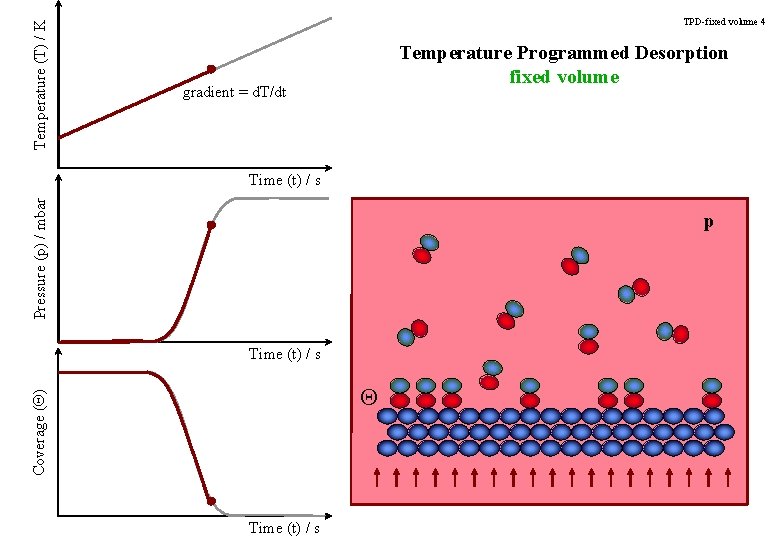 Temperature (T) / K TPD-fixed volume 4 Temperature Programmed Desorption fixed volume gradient =