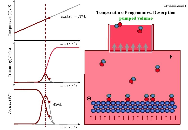 Temperature (T) / K TPD-pumped volume 4 Temperature Programmed Desorption pumped volume gradient =