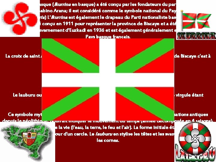 Le drapeau basque (Ikurrina en basque) a été conçu par les fondateurs du parti