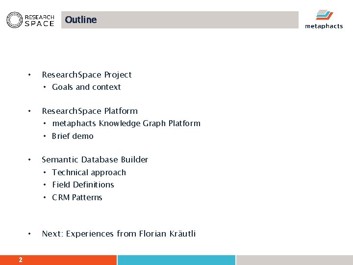 Outline • Research. Space Project • Goals and context • Research. Space Platform •