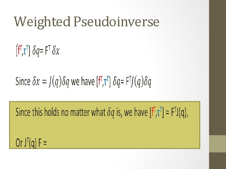 Weighted Pseudoinverse • 