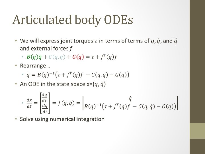 Articulated body ODEs • 