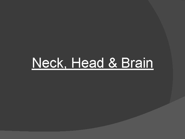 Neck, Head & Brain 