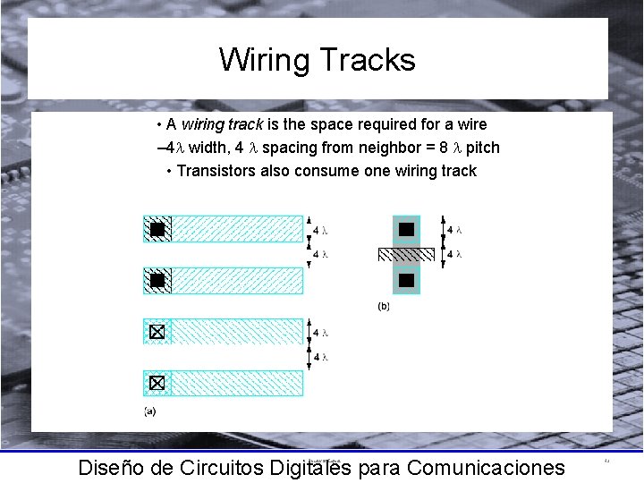 Wiring Tracks • A wiring track is the space required for a wire –