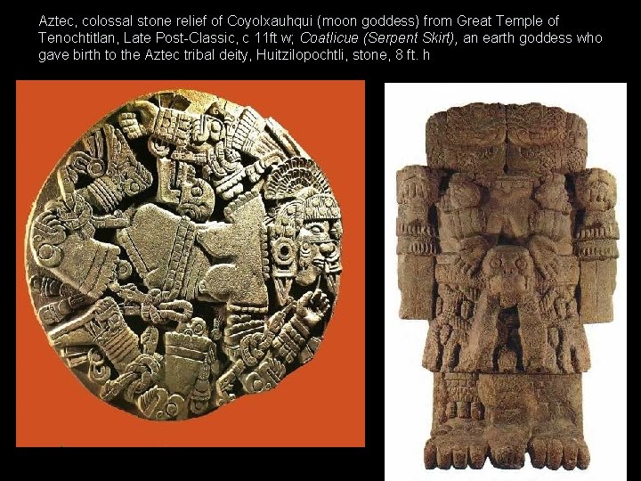 Aztec, colossal stone relief of Coyolxauhqui (moon goddess) from Great Temple of Tenochtitlan, Late