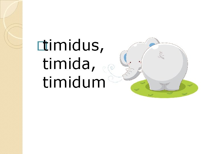 �timidus, timida, timidum 