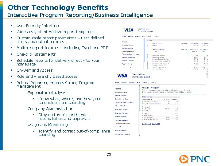 Other Technology Benefits Interactive Program Reporting/Business Intelligence § User Friendly Interface § Wide array