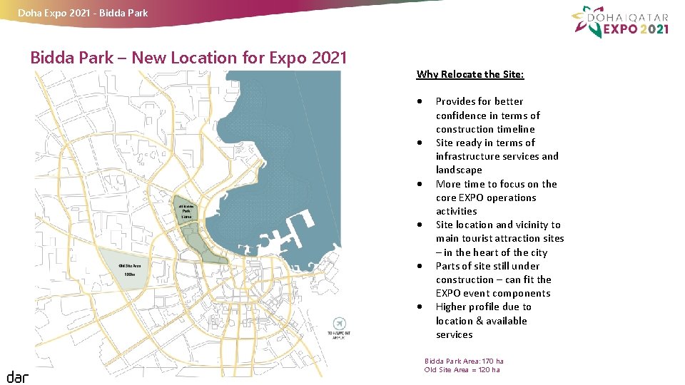 Doha Expo 2021 - Bidda Park – New Location for Expo 2021 Why Relocate