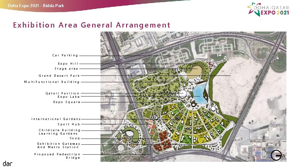 Doha Expo 2021 - Bidda Park Exhibition Area General Arrangement Car Parking Expo Hill