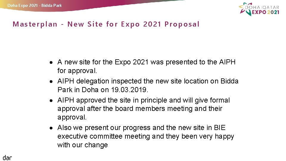 Doha Expo 2021 - Bidda Park Masterplan - New Site for Expo 2021 Proposal