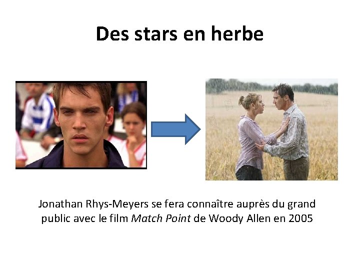 Des stars en herbe Jonathan Rhys-Meyers se fera connaître auprès du grand public avec