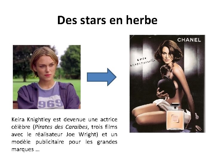 Des stars en herbe Keira Knightley est devenue une actrice célèbre (Pirates des Caraïbes,